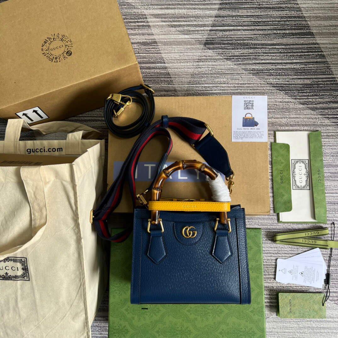 Gucci 702732 Gucci Diana Mini Tote Bag Blue