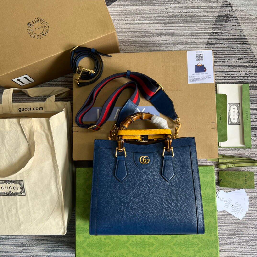 Gucci 702721 Gucci Diana Small Tote Bag Blue