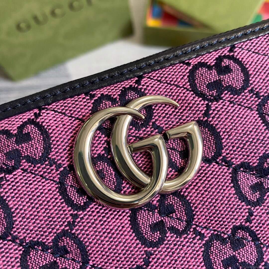 Gucci 443123 GG Marmont Matelassé Zip Around Wallet Purple