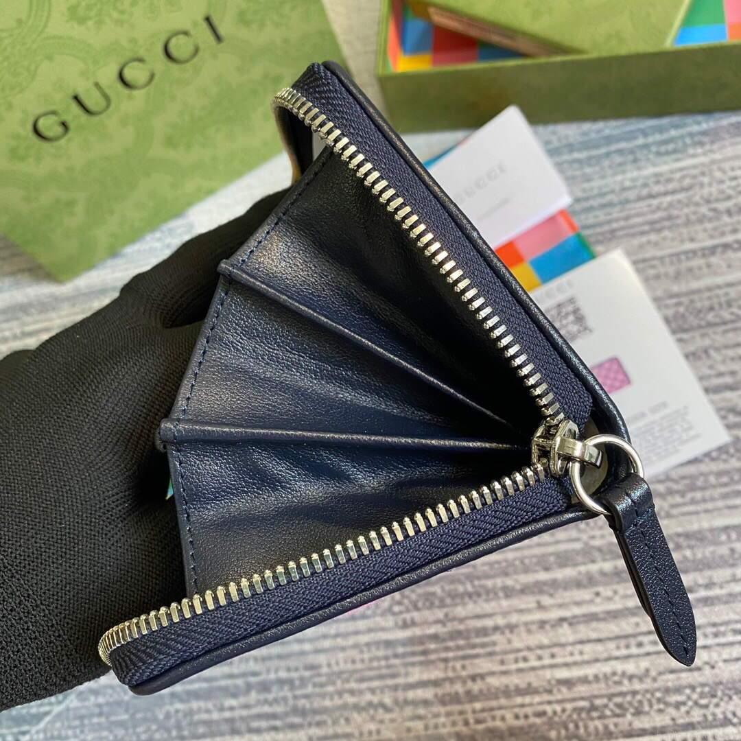 Gucci 443123 GG Marmont Matelassé Zip Around Wallet Purple