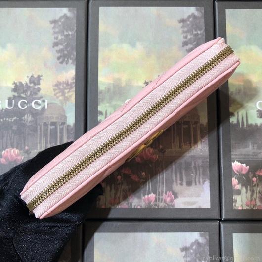 Gucci 443123 GG Marmont Zip Around Wallet Pink