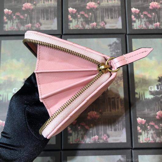 Gucci 443123 GG Marmont Zip Around Wallet Pink