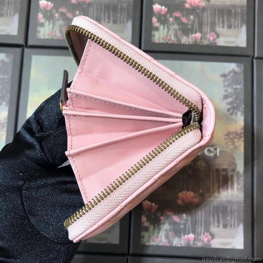Gucci 443123 GG Marmont Zip Around Wallet Pink