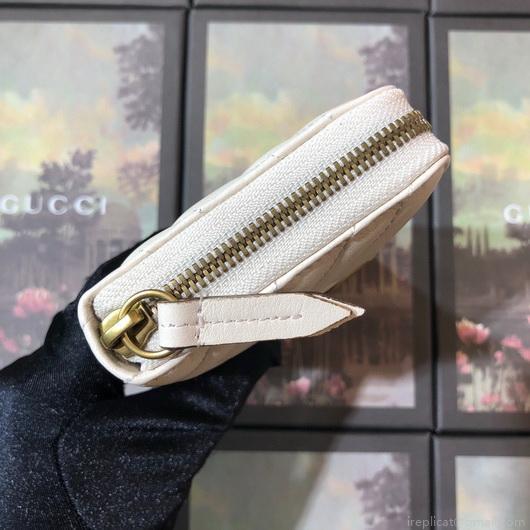 Gucci 443123 GG Marmont Zip Around Wallet White