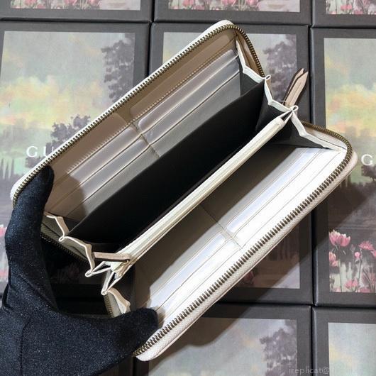 Gucci 443123 GG Marmont Zip Around Wallet White