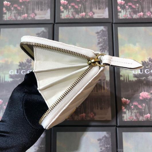 Gucci 443123 GG Marmont Zip Around Wallet White
