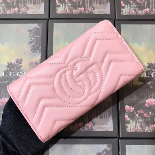 Gucci 443436 GG Marmont Continental Wallet Pink