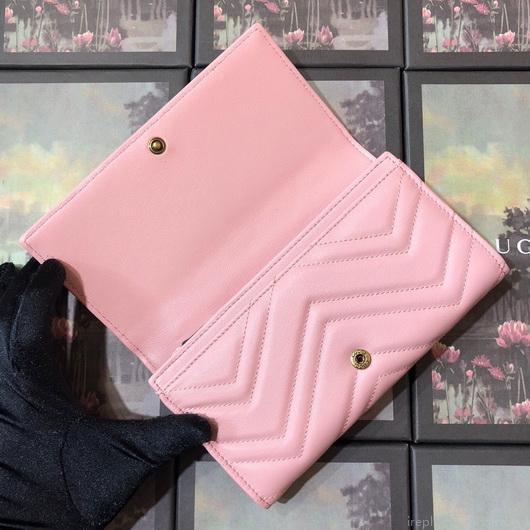 Gucci 443436 GG Marmont Continental Wallet Pink