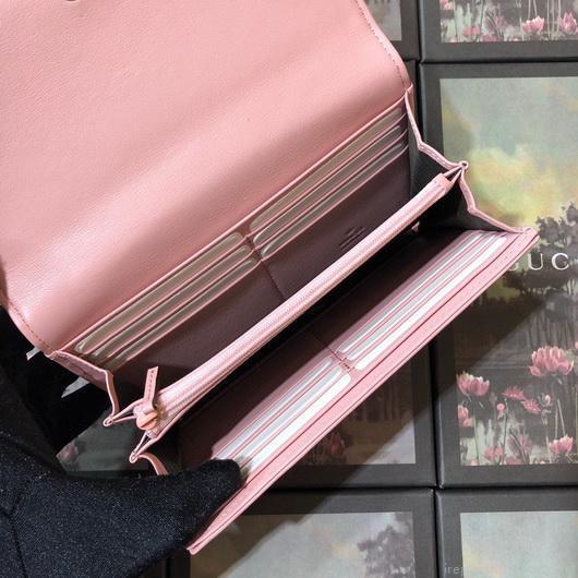 Gucci 443436 GG Marmont Continental Wallet Pink