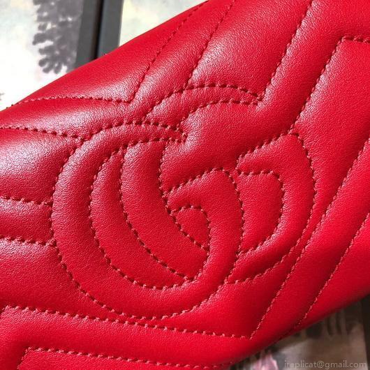 Gucci 443436 GG Marmont Continental Wallet Red
