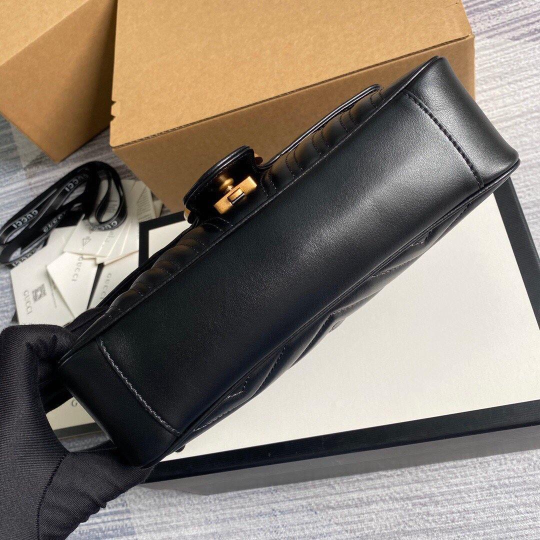 Gucci 443497 GG Marmont Matelassé Shoulder Bag Black