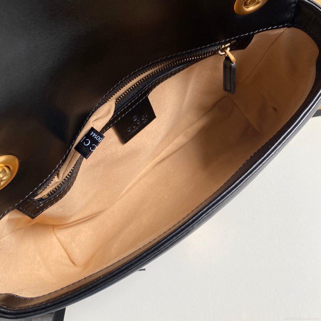 Gucci 443497 GG Marmont Matelassé Shoulder Bag Black