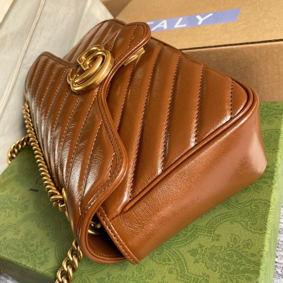Gucci 443497 GG Marmont Matelassé shoulder Bag Brown