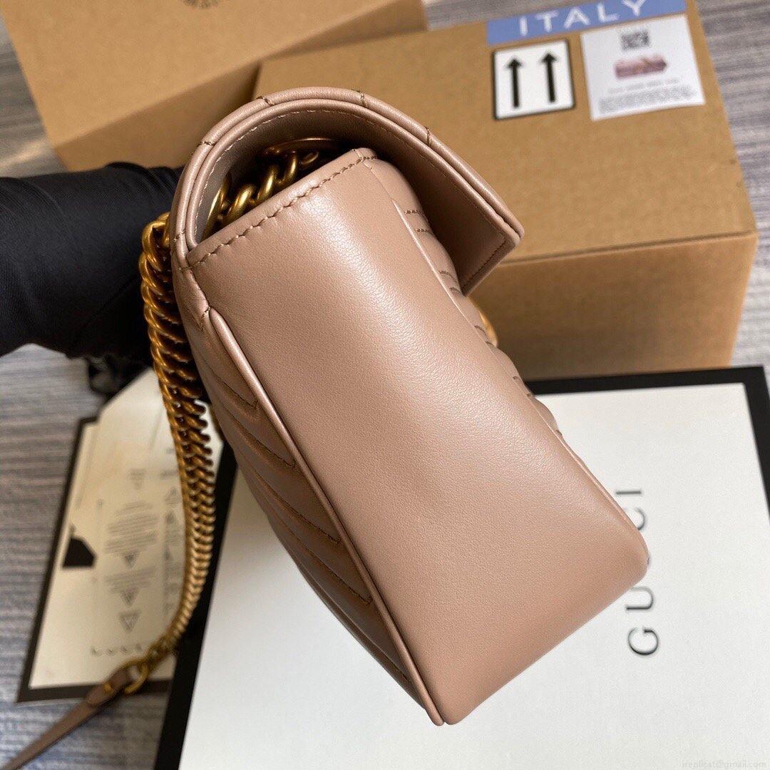 Gucci 443497 GG Marmont Matelassé shoulder Bag Light Pink