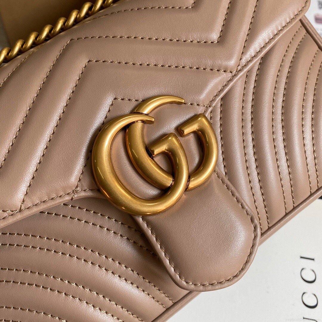 Gucci 443497 GG Marmont Matelassé shoulder Bag Light Pink