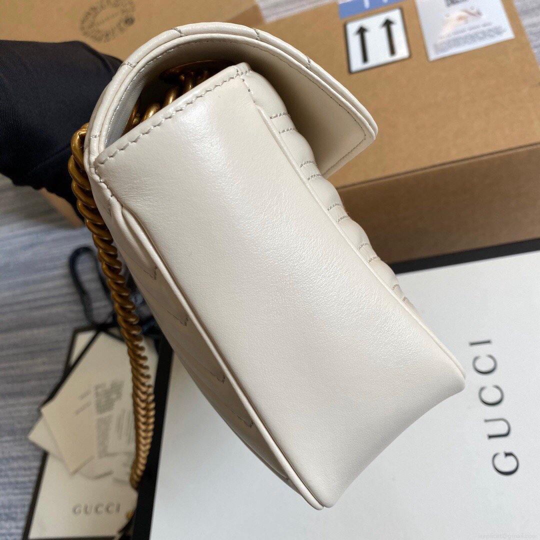 Gucci 443497 GG Marmont Matelassé Shoulder Bag White