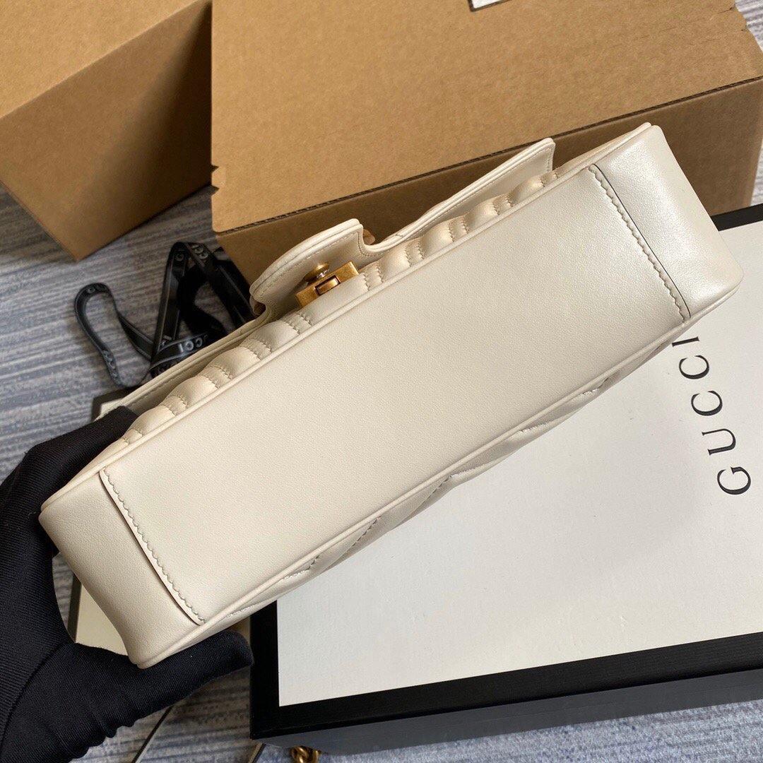 Gucci 443497 GG Marmont Matelassé Shoulder Bag White