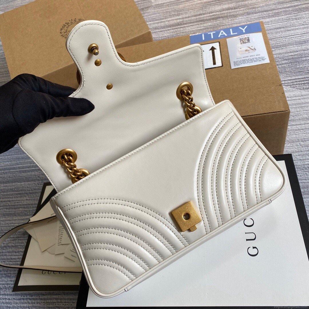 Gucci 443497 GG Marmont Matelassé Shoulder Bag White