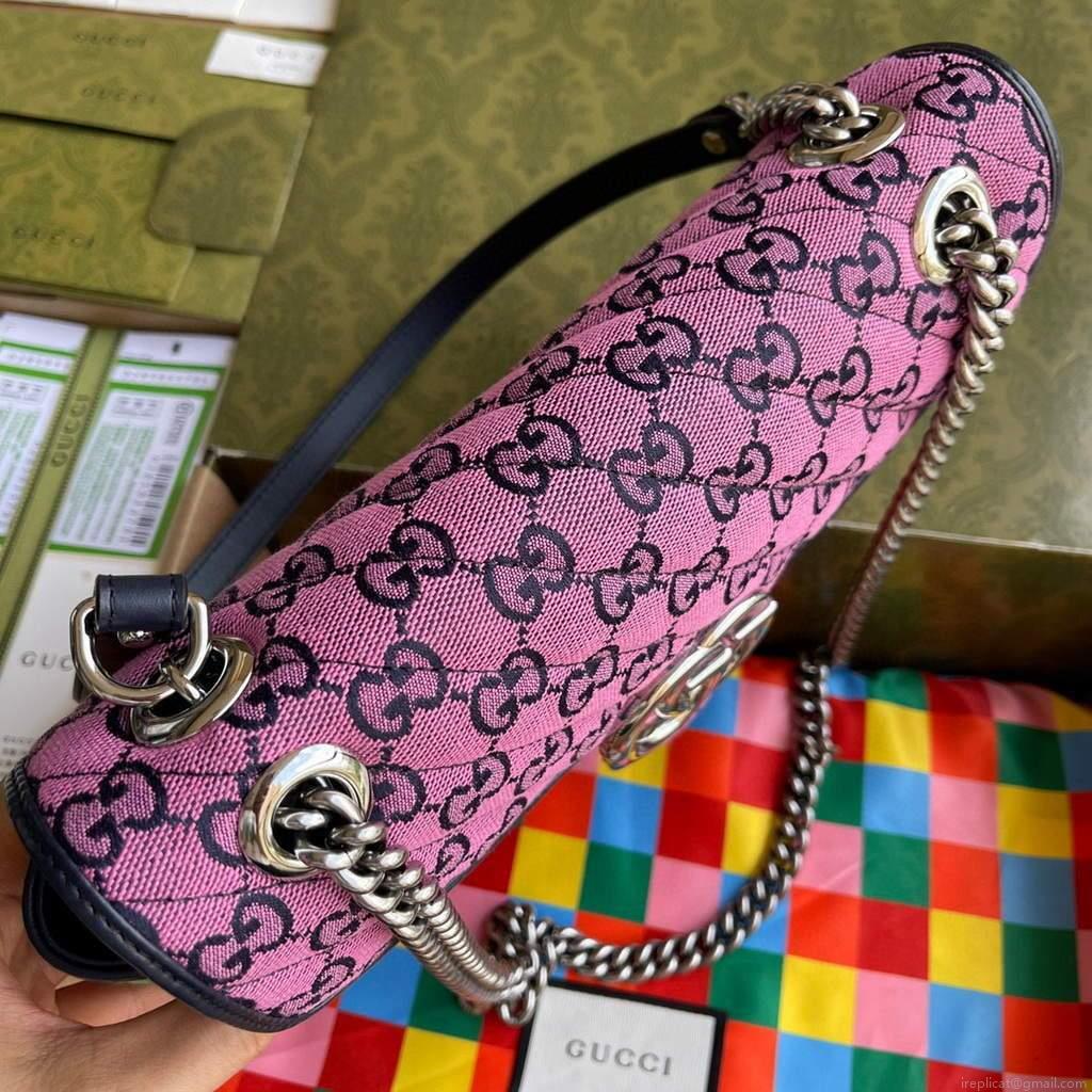 Gucci 443497 GG Marmont Multicolor small shoulder bag Red Purple