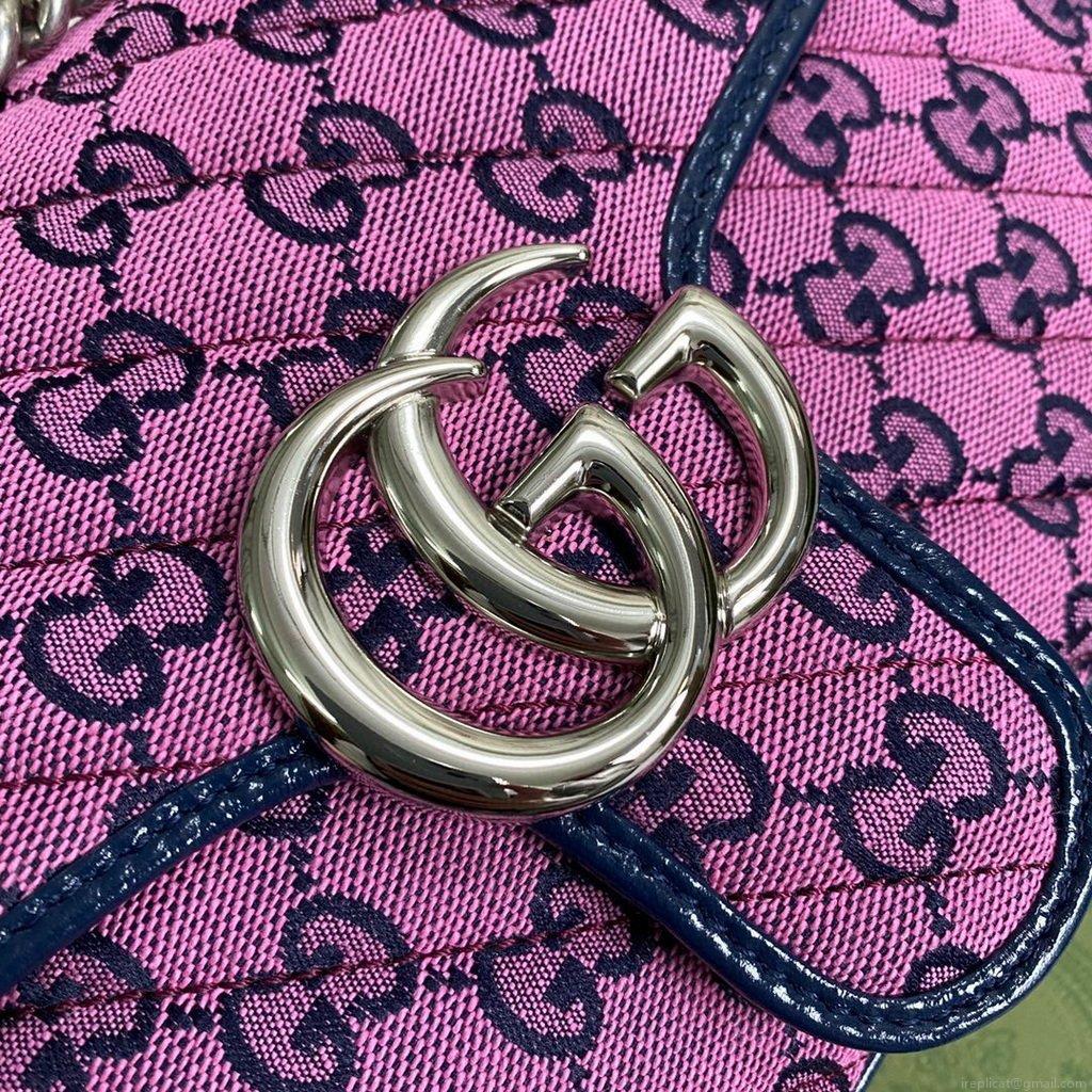 Gucci 443497 GG Marmont Multicolour Small Shoulder Bag Purple