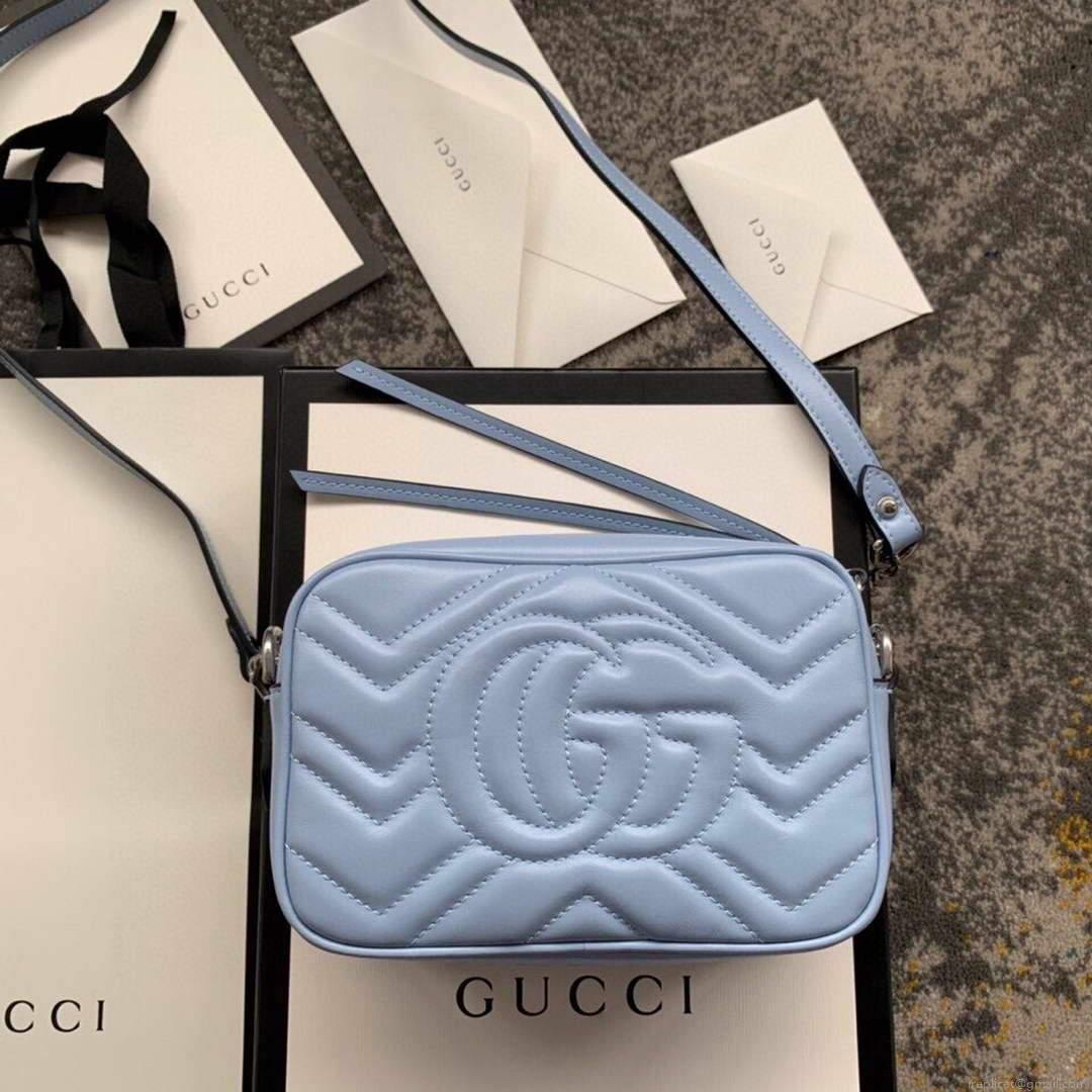 Gucci 448065 GG Marmont Matelassé Mini Bag Blue