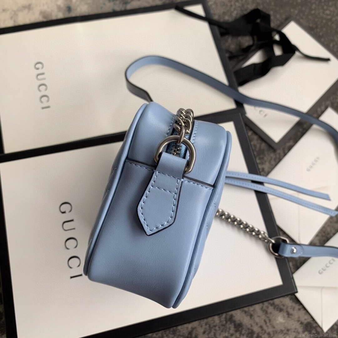 Gucci 448065 GG Marmont Matelassé Mini Bag Blue