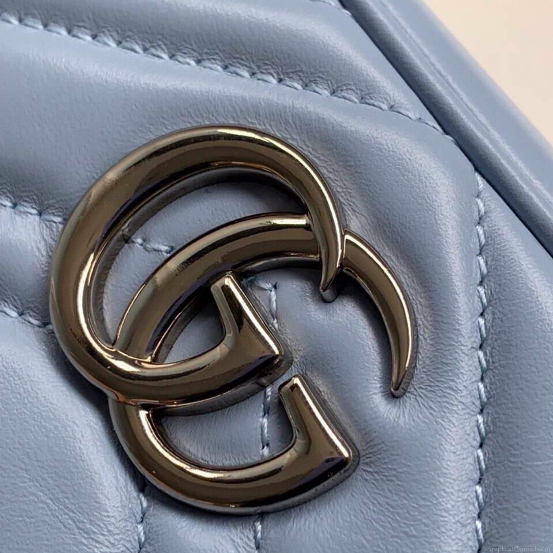 Gucci 448065 GG Marmont Matelassé Mini Bag Blue