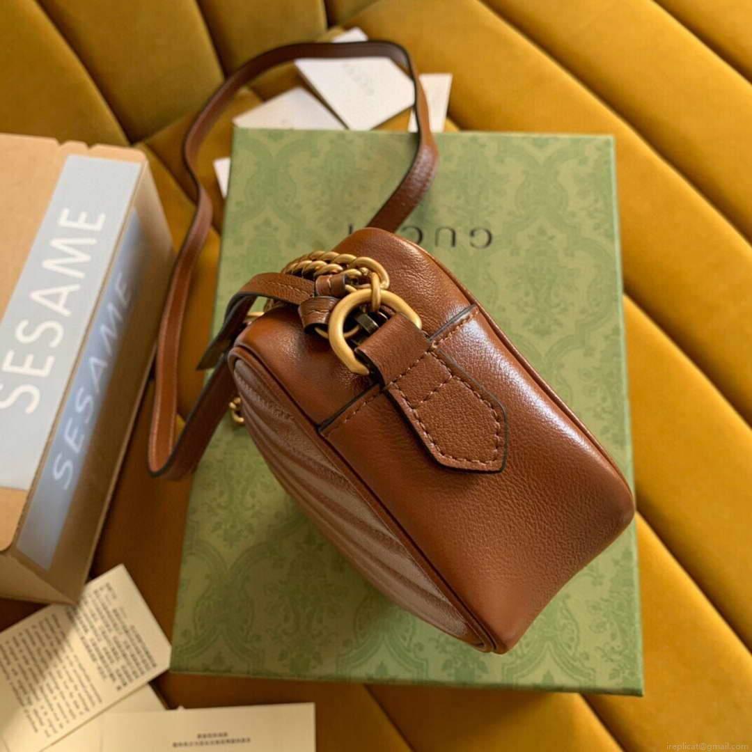 Gucci 448065 GG Marmont Matelassé Mini Bag Brown