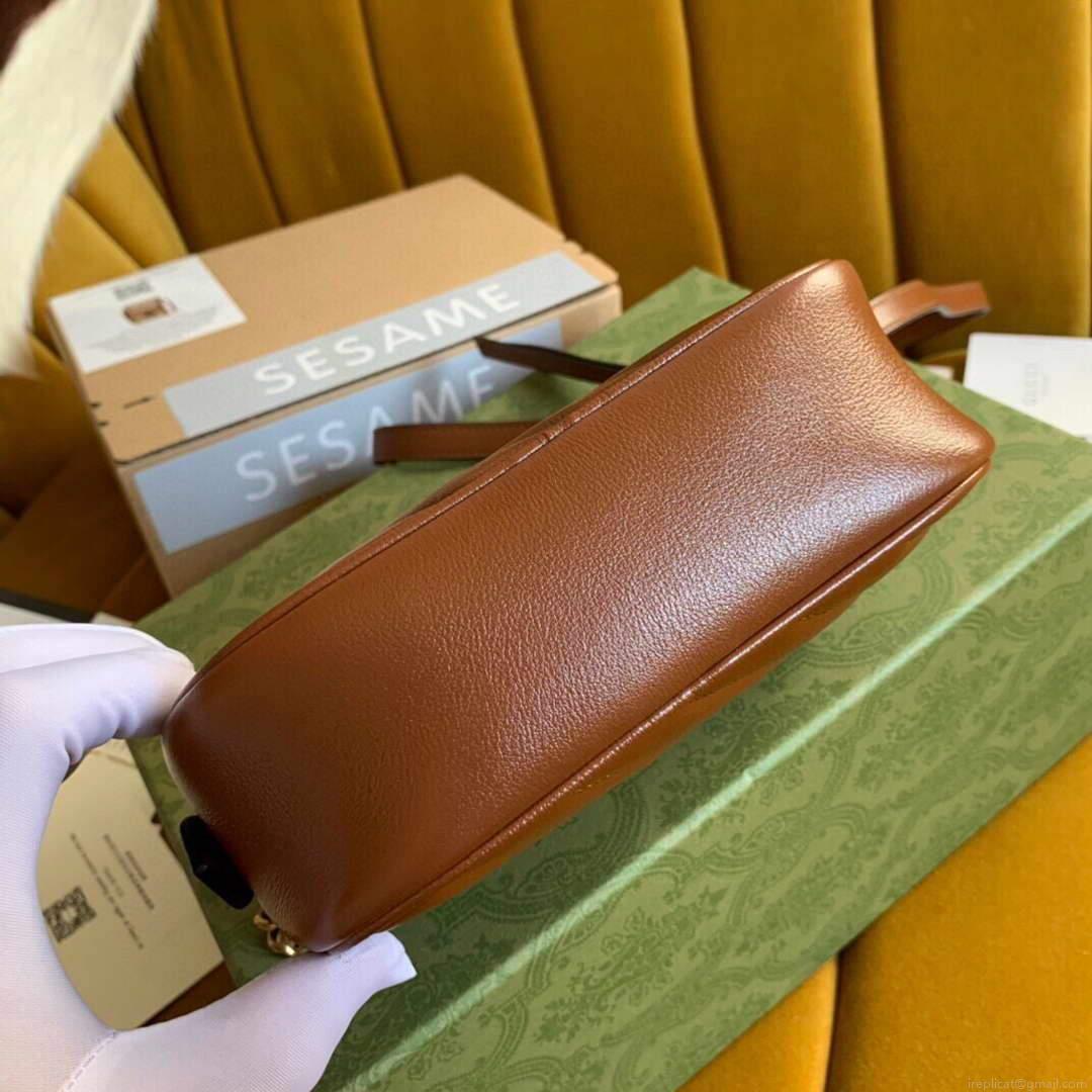 Gucci 448065 GG Marmont Matelassé Mini Bag Brown