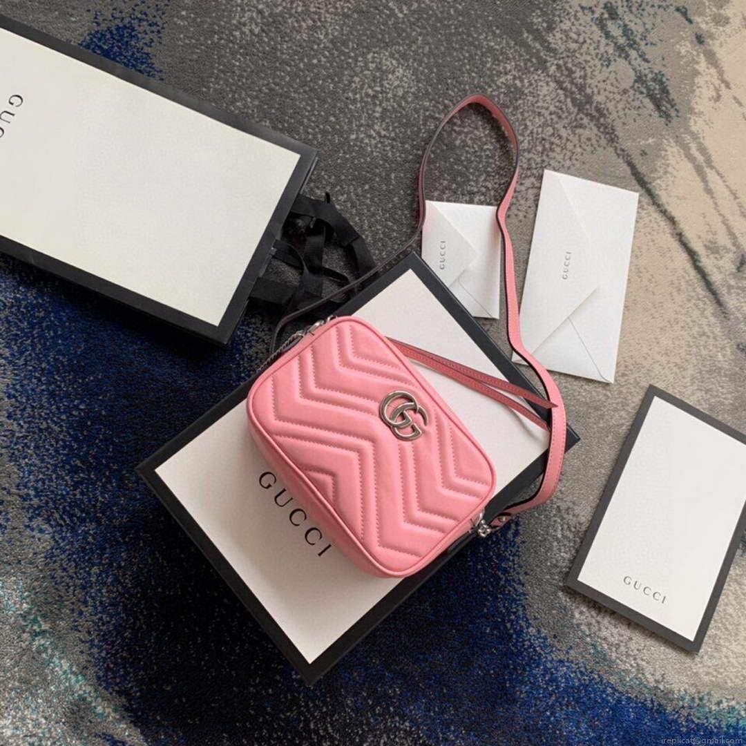 Gucci 448065 GG Marmont Matelassé Mini Bag Pink