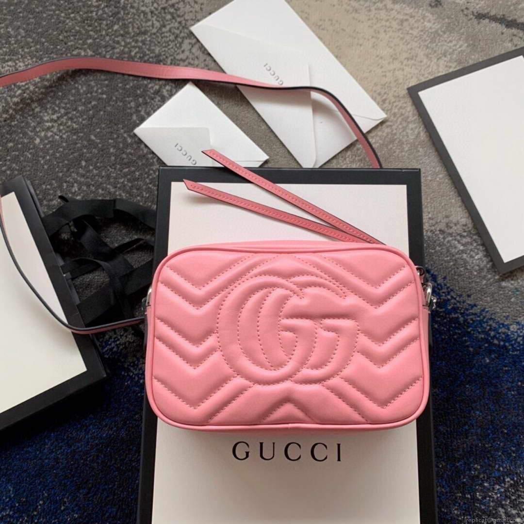 Gucci 448065 GG Marmont Matelassé Mini Bag Pink