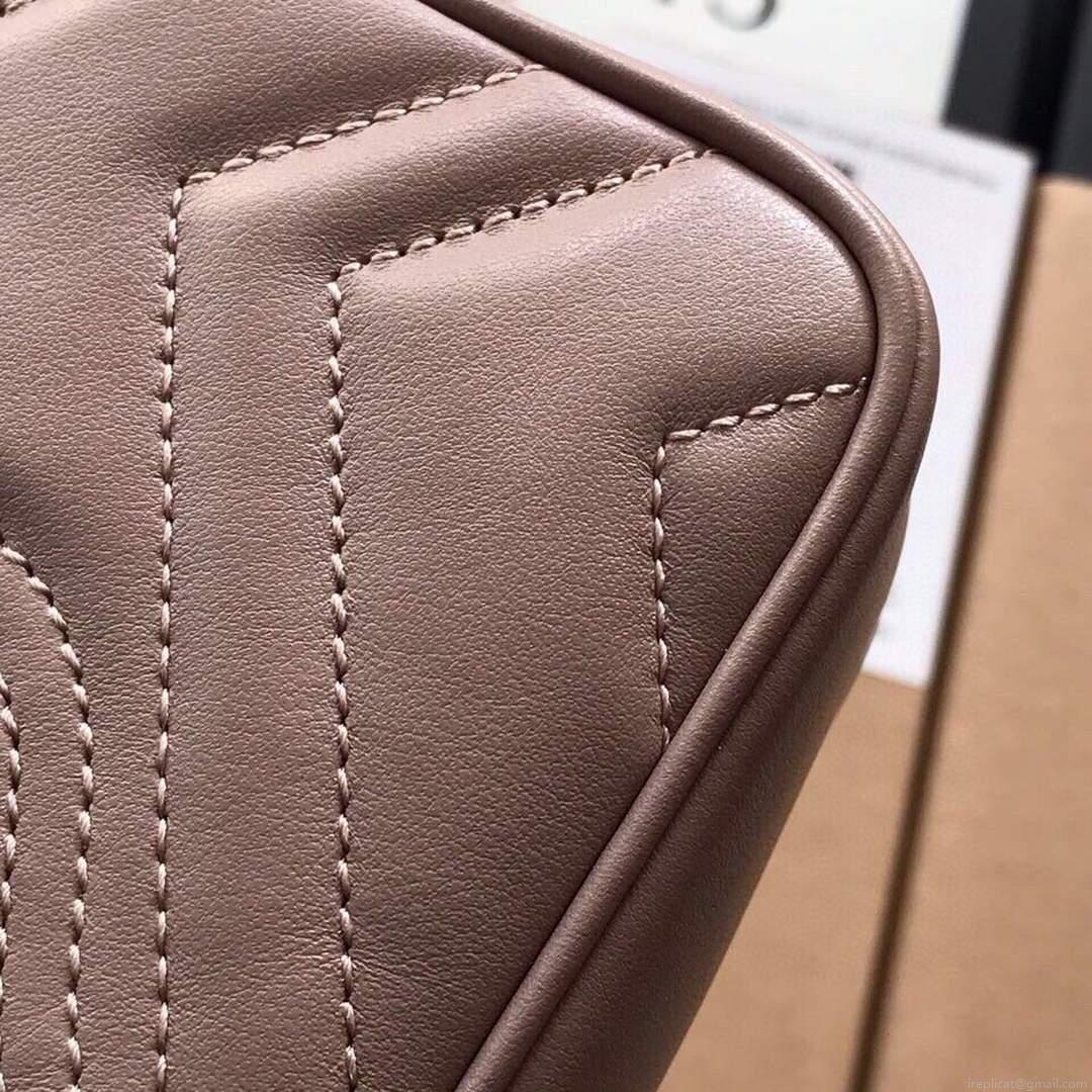 Gucci 476433 GG Marmont Matelassé Leather Super Mini Bag Light Pink