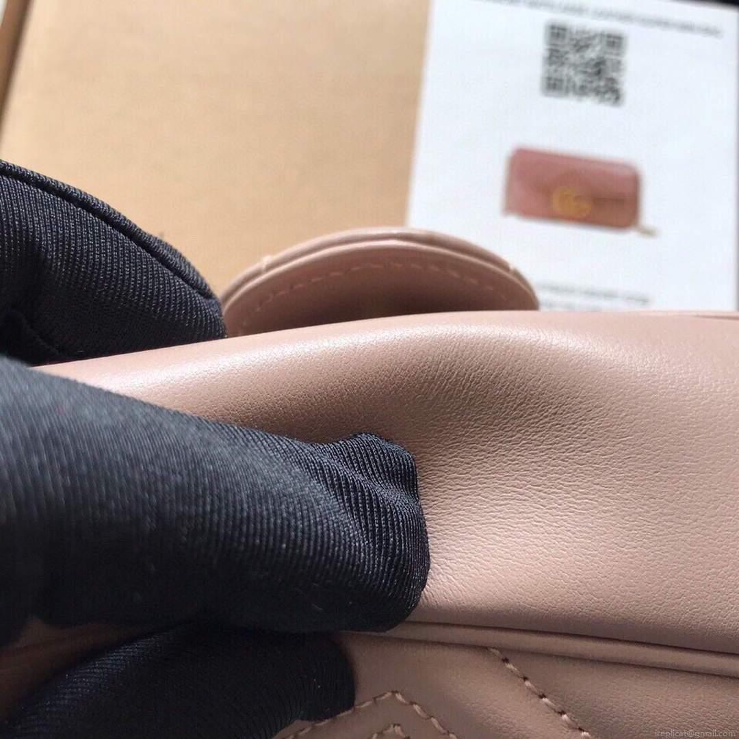 Gucci 476433 GG Marmont Matelassé Leather Super Mini Bag Light Pink