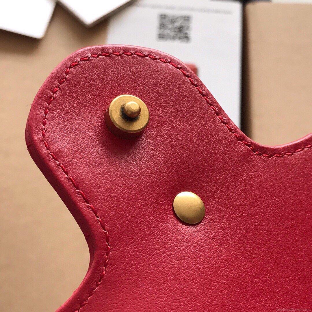 Gucci 476433 GG Marmont Matelassé Leather Super Mini Bag Red