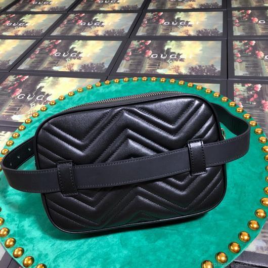 Gucci 523380 GG Marmont Matelassé Belt Bag 448065 Black