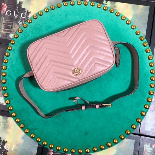 Gucci 523380 GG Marmont Matelassé Belt Bag 448065 Pink