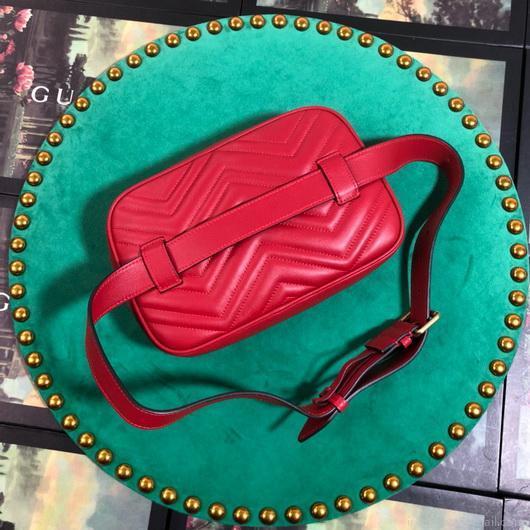 Gucci 523380 GG Marmont Matelassé Belt Bag 448065 Red