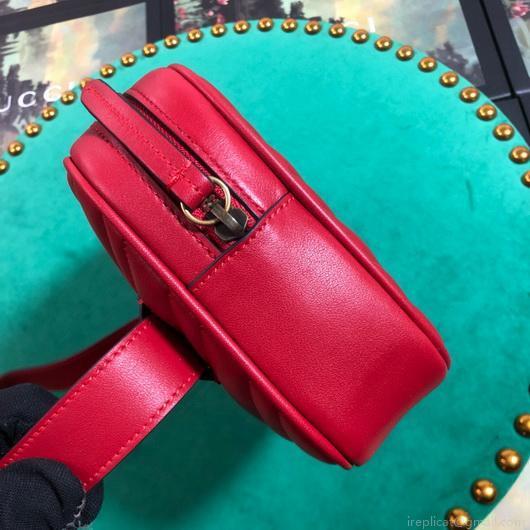 Gucci 523380 GG Marmont Matelassé Belt Bag 448065 Red