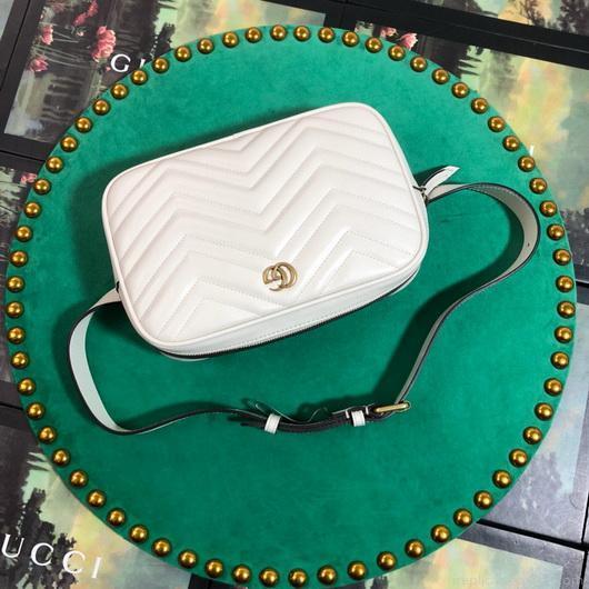 Gucci 523380 GG Marmont Matelassé Belt Bag 448065 White