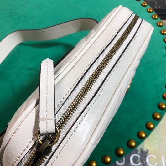 Gucci 523380 GG Marmont Matelassé Belt Bag 448065 White