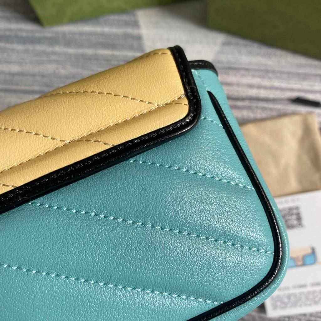 Gucci GG Marmont mini bag 574969 Blue and Apricot