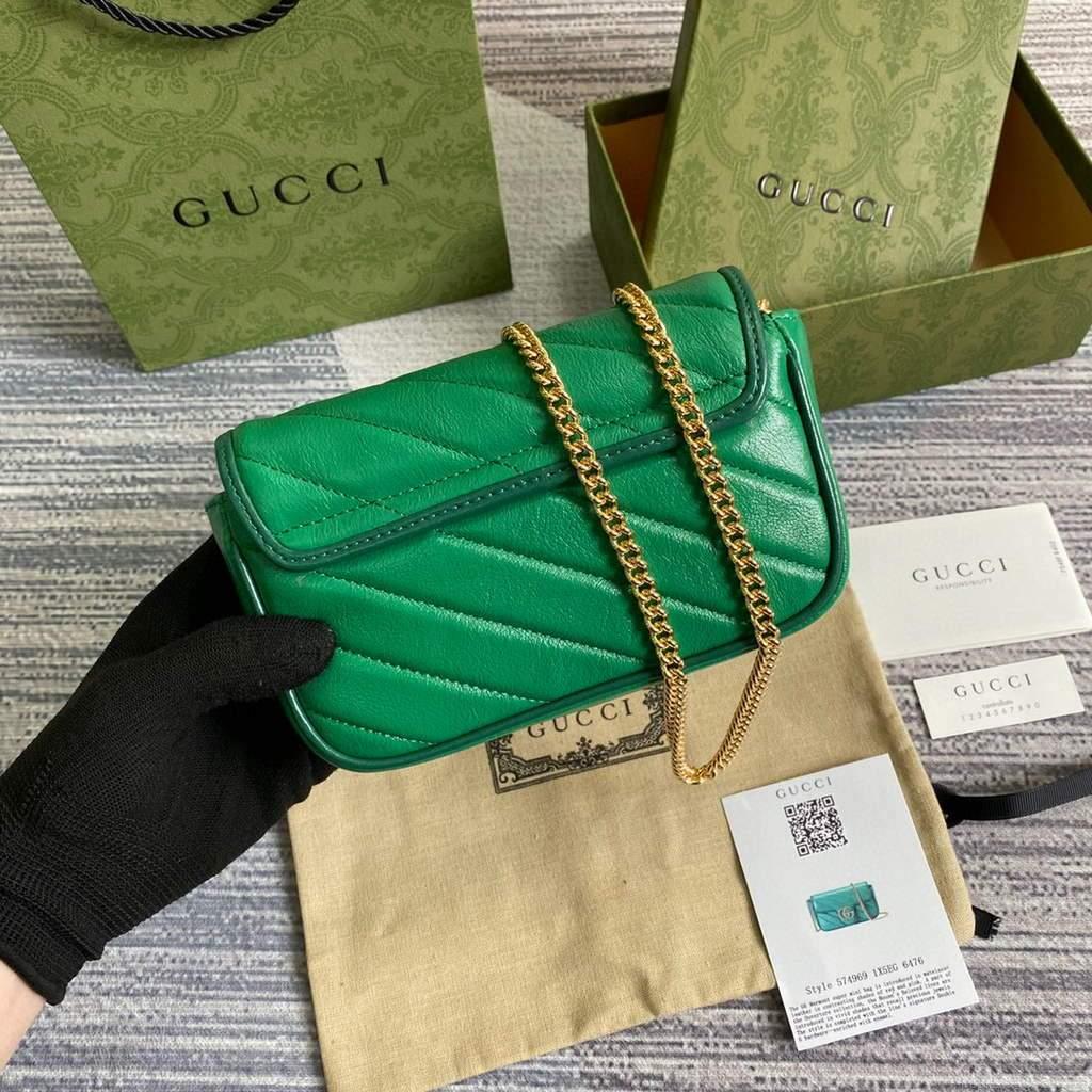Gucci GG Marmont super mini bag 574969 Green