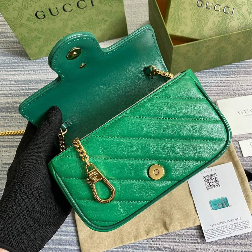 Gucci GG Marmont super mini bag 574969 Green