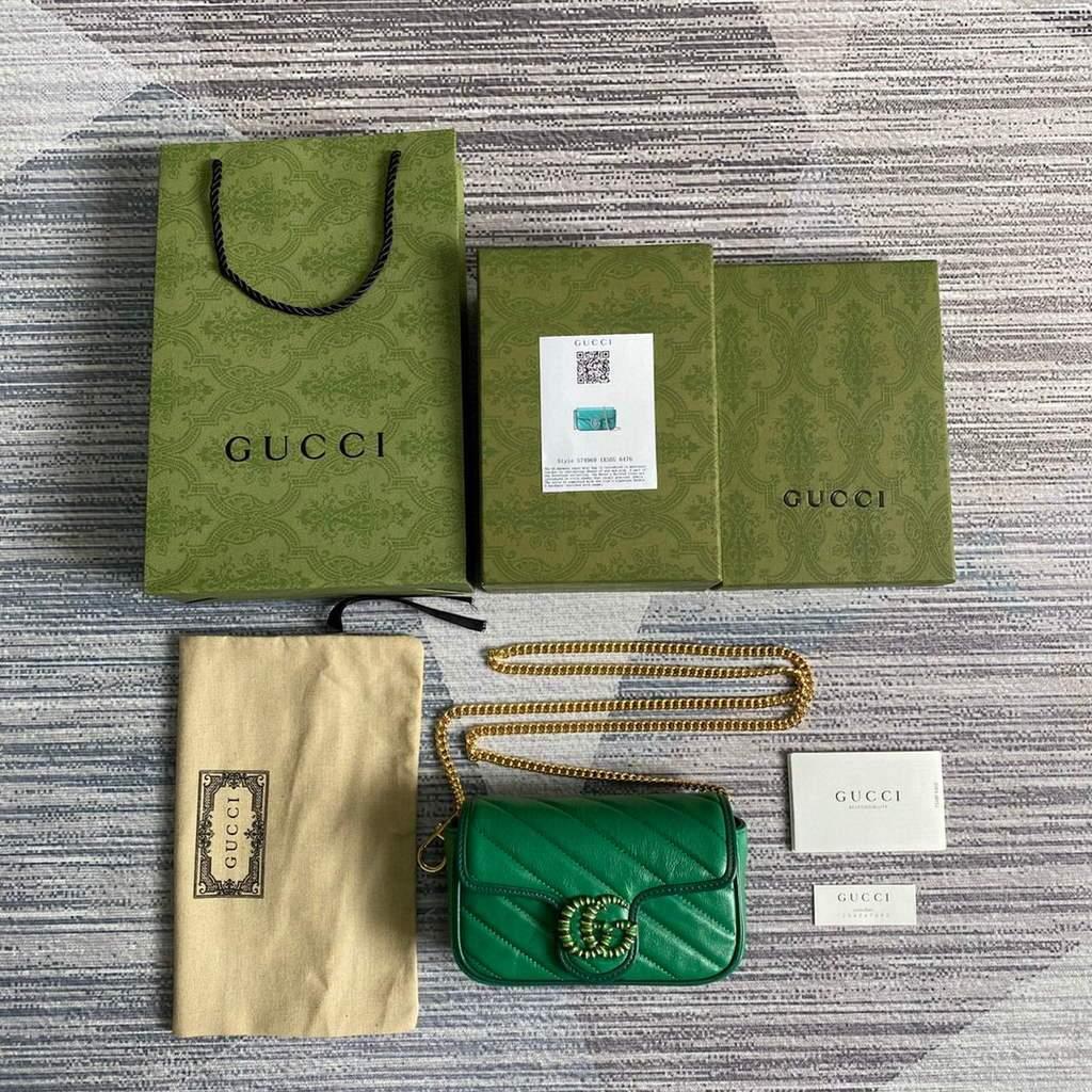 Gucci GG Marmont super mini bag 574969 Green