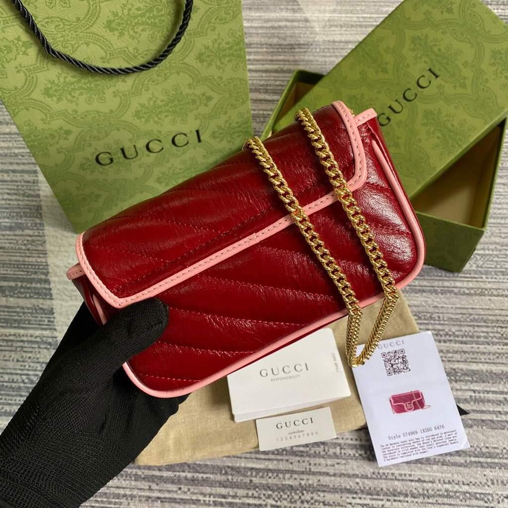 Gucci GG Marmont super mini bag 574969 Wine Red