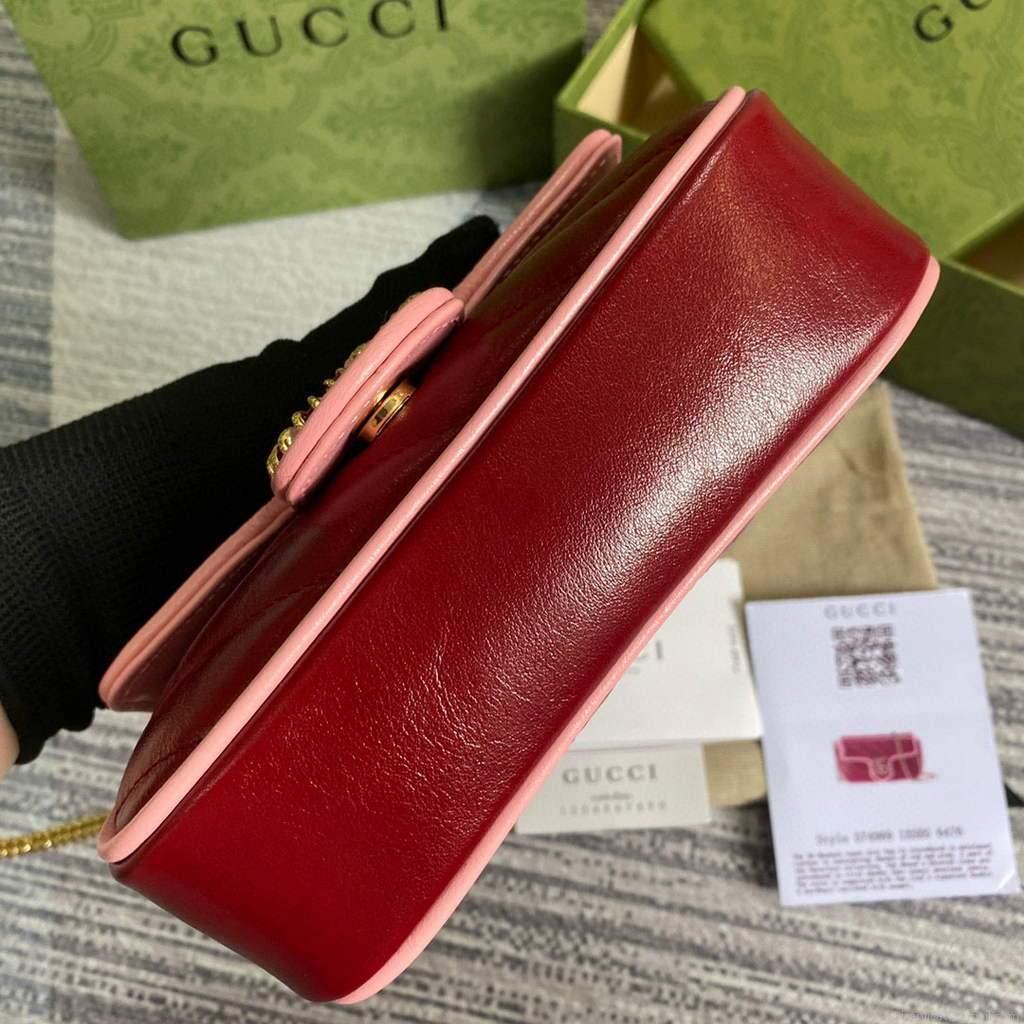 Gucci GG Marmont super mini bag 574969 Wine Red