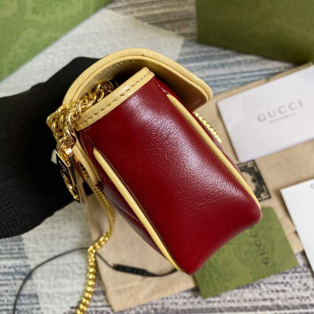 Gucci Online Exclusive GG Marmont mini bag Gucci 574969 Navy and Wine Red