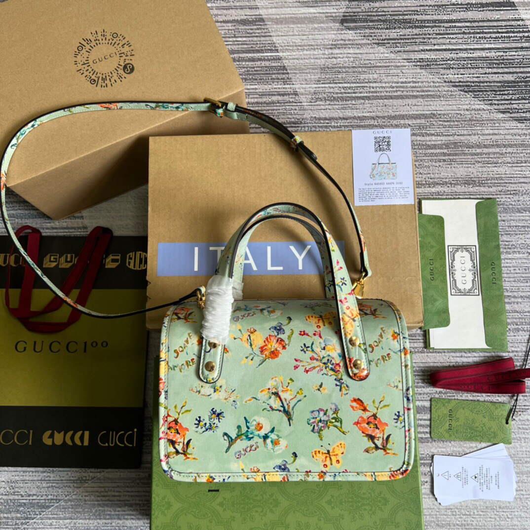 Gucci 645453 Gucci Horsebit 1955 Mini Top Handle Bag Green