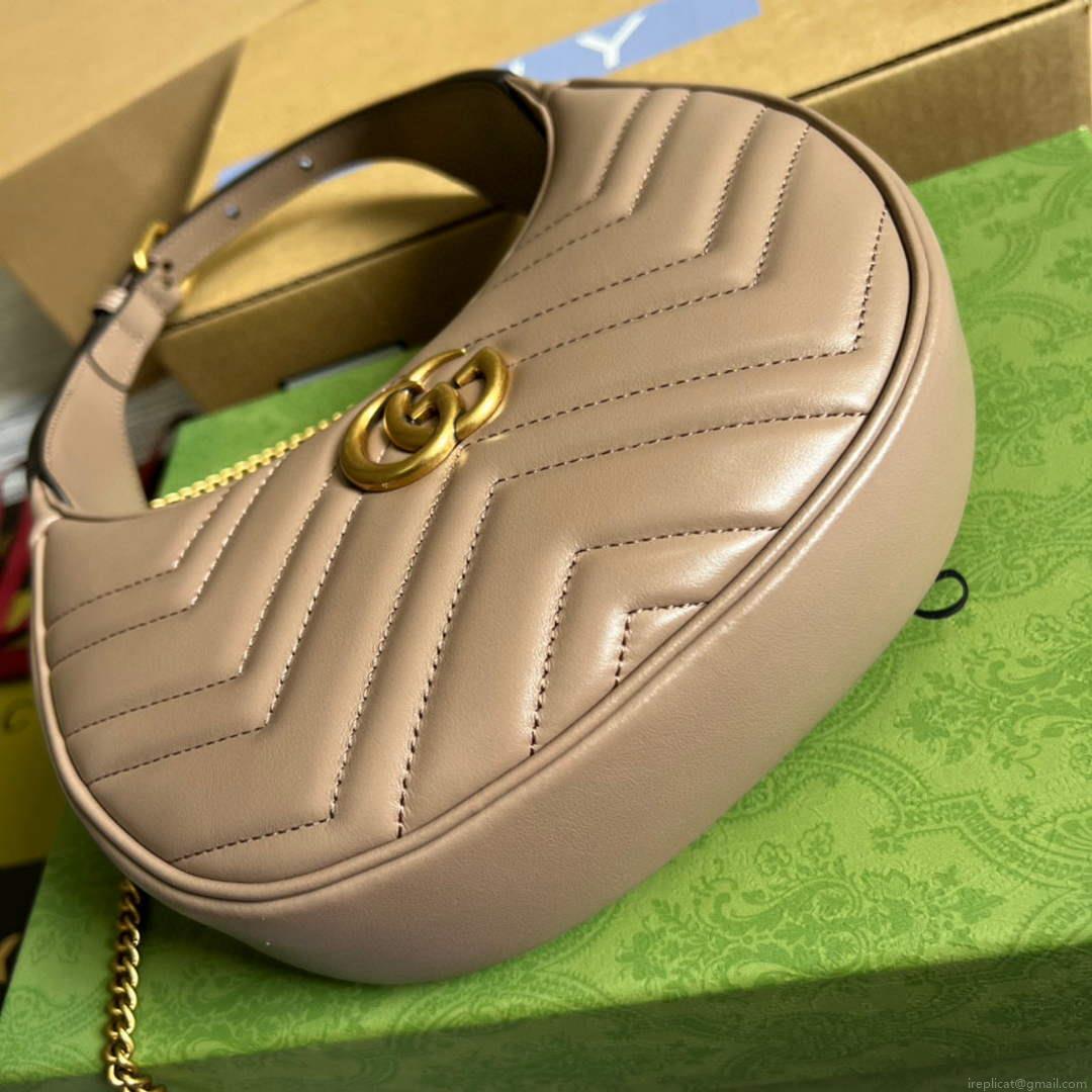 Gucci 699514 GG Marmont half-moon-shaped mini bag Light Pink