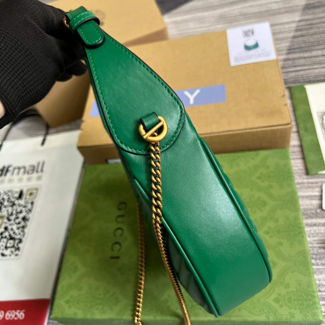 Gucci 699514 GG Marmont half-moon-shaped mini bag Green